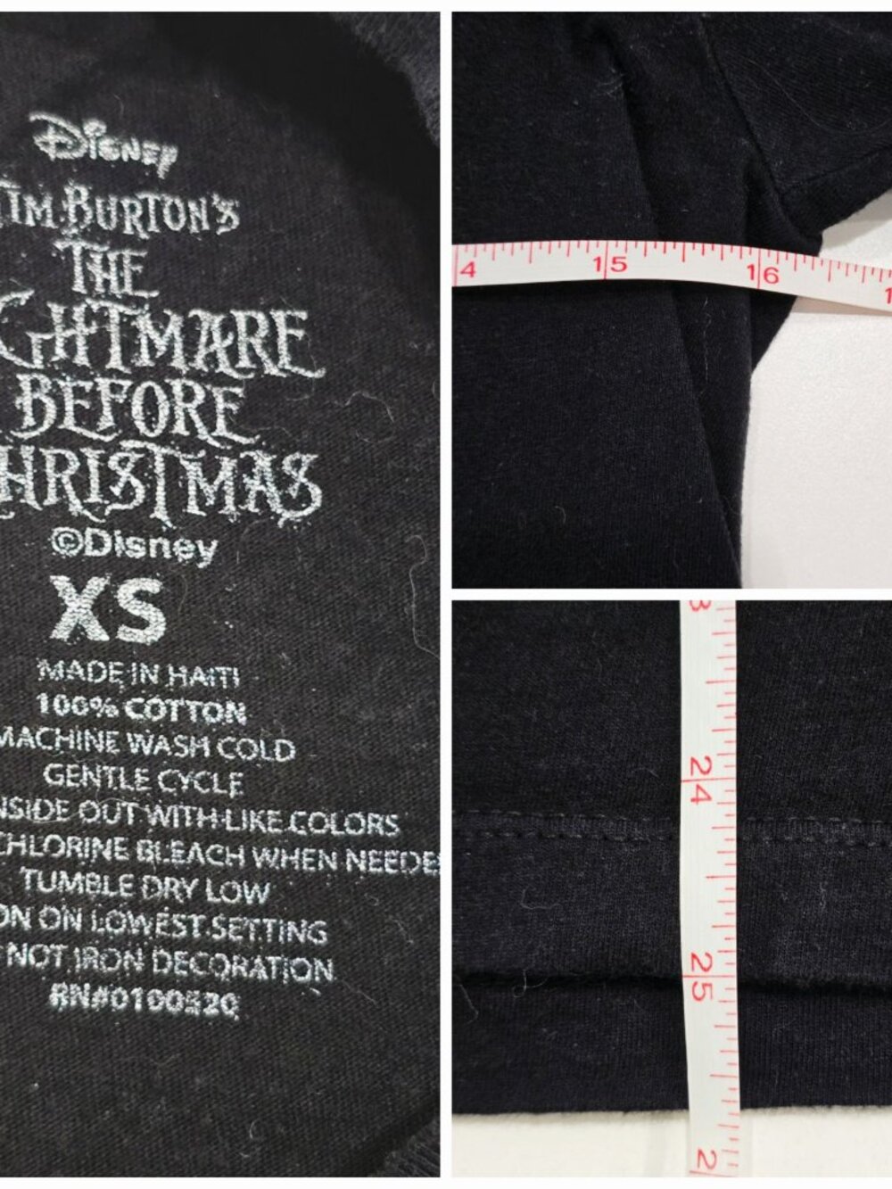 Disney ✦ Nightmare Before Christmas Tee ✦ Yellow Moon Graphic Black Fandom XS - Picture 7 of 10